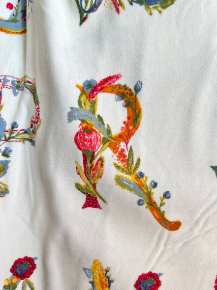 Letters on Cream- Joyeux Alphabet Panel- Cotton Flannel- AGF- Art Gallery Fabrics- 44” Wide