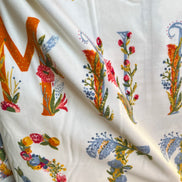 Letters on Cream- Joyeux Alphabet Panel- Cotton Flannel- AGF- Art Gallery Fabrics- 44” Wide