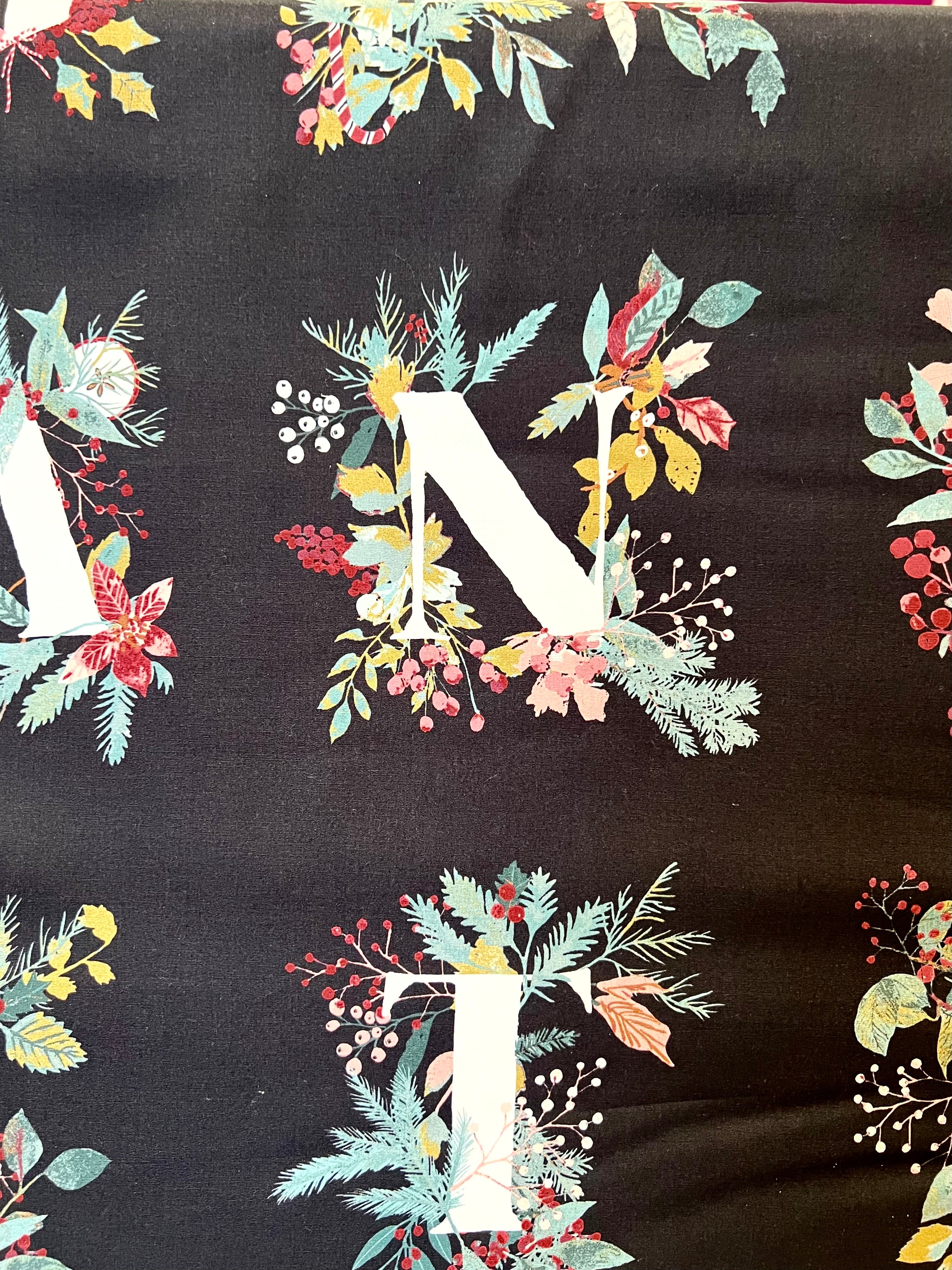 Alphabet Print Cotton Fabric- “Jingle All the Letters Panel”- Art Gallery Fabrics- AGF- 44” Wide