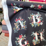 Alphabet Print Cotton Fabric- “Jingle All the Letters Panel”- Art Gallery Fabrics- AGF- 44” Wide