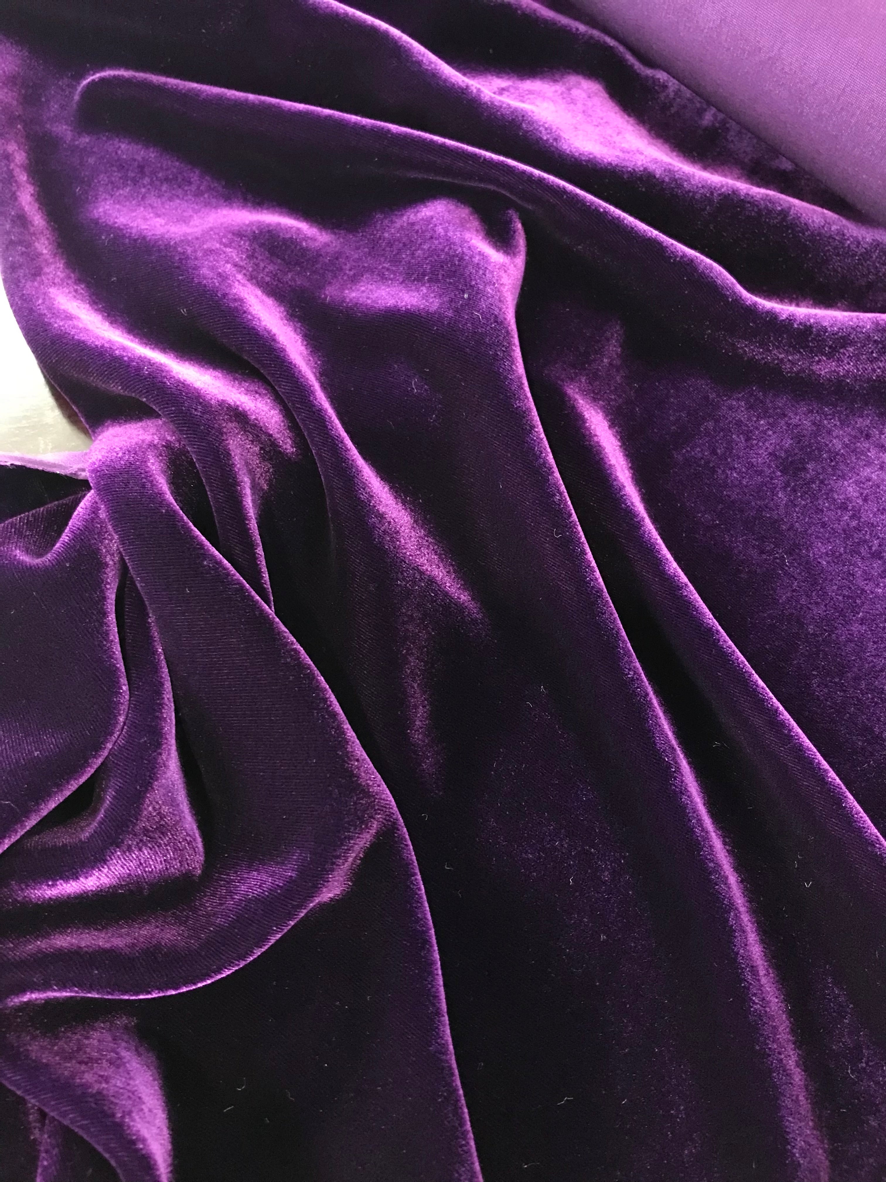 Velvet- Aubergine/ Purple- Silk Rayon Blend- 45