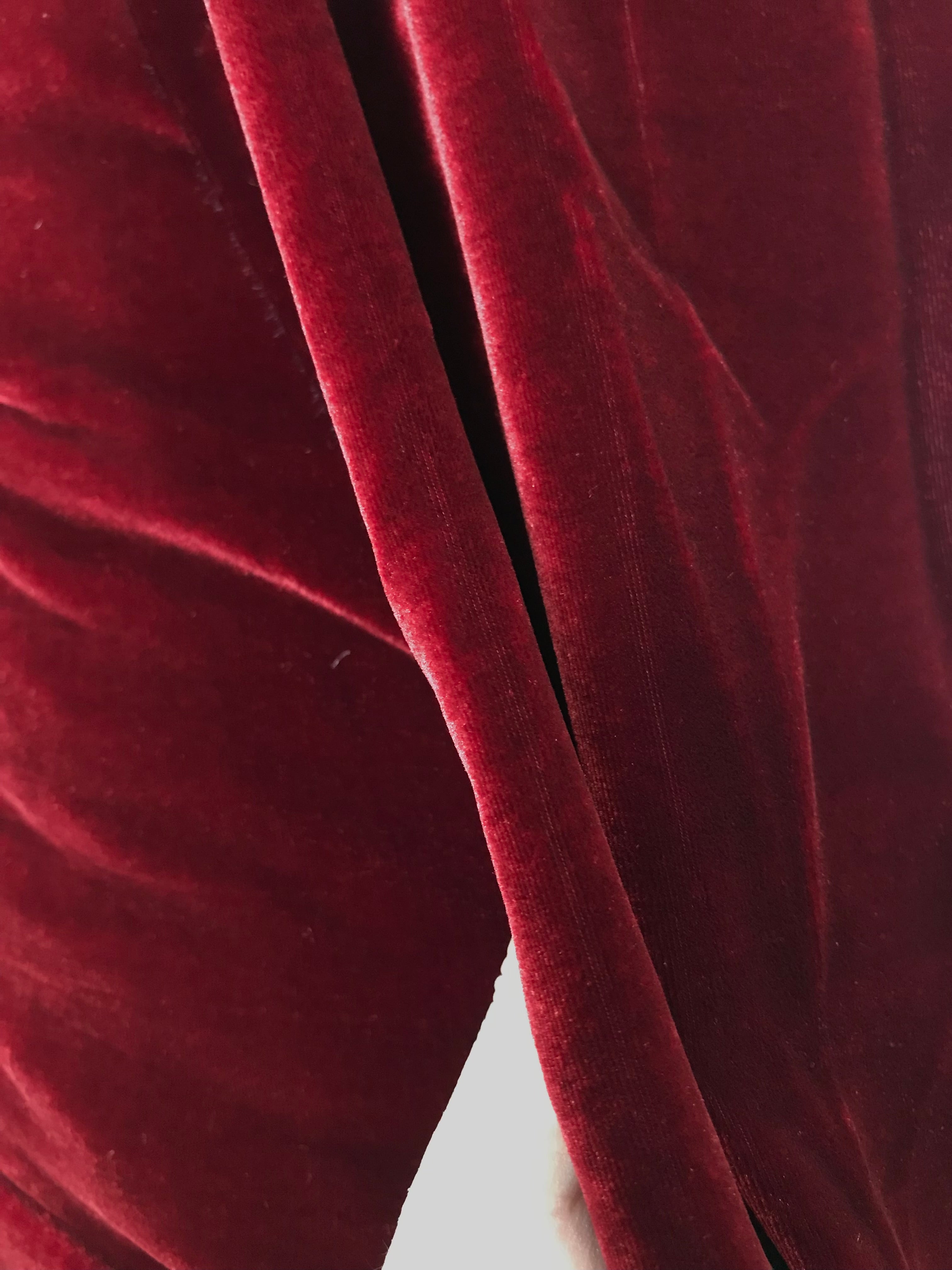Velvet- Claret/ Dark Red- Silk Rayon Blend- 45
