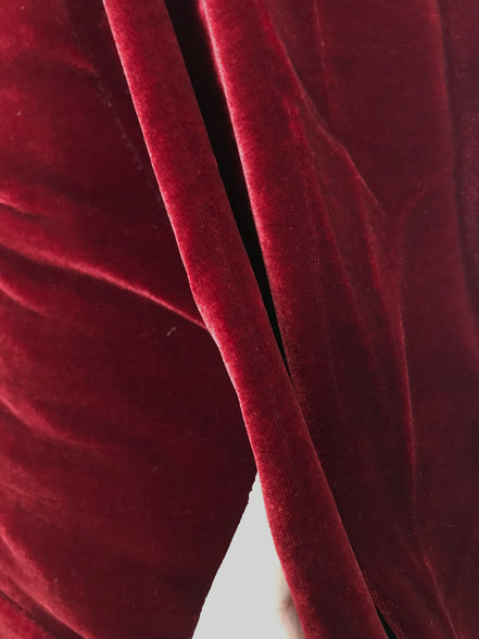 Velvet- Claret/ Dark Red- Silk Rayon Blend- 45"