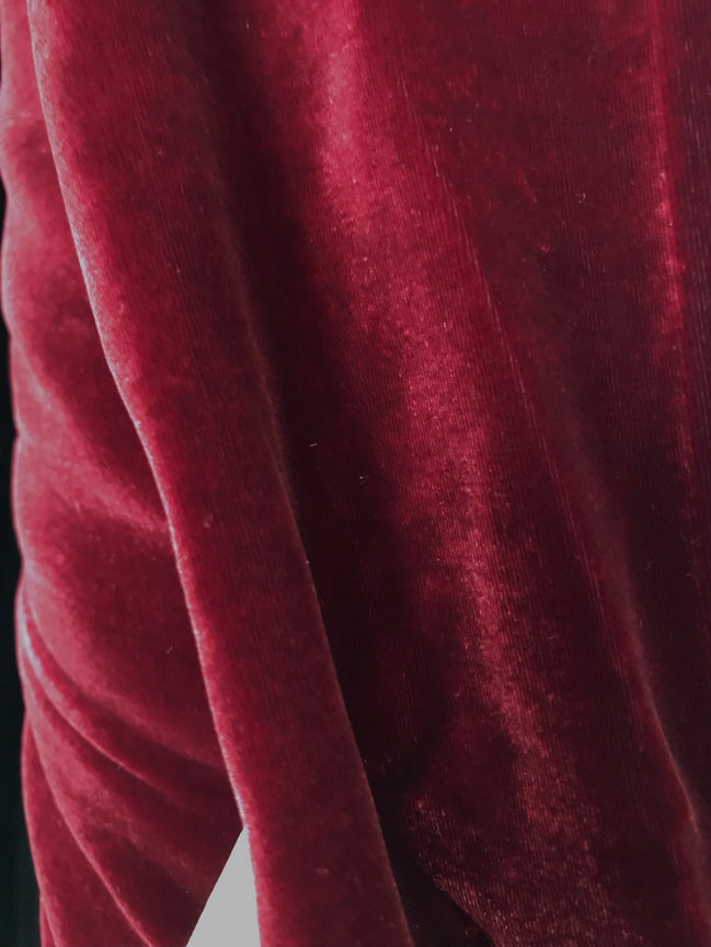 Velvet- Claret/ Dark Red- Silk Rayon Blend- 45"