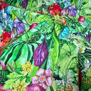 Garden, Food- Red, Green- Print Cotton Fabric- “Chef’s Table- Veggie”- 44” Wide