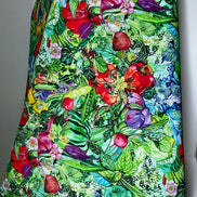 Garden, Food- Red, Green- Print Cotton Fabric- “Chef’s Table- Veggie”- 44” Wide