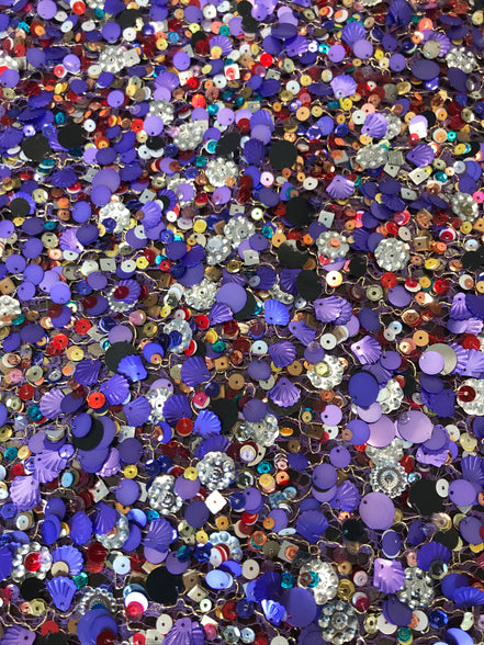 Multicolor Sequins- Purple- 39" (210)