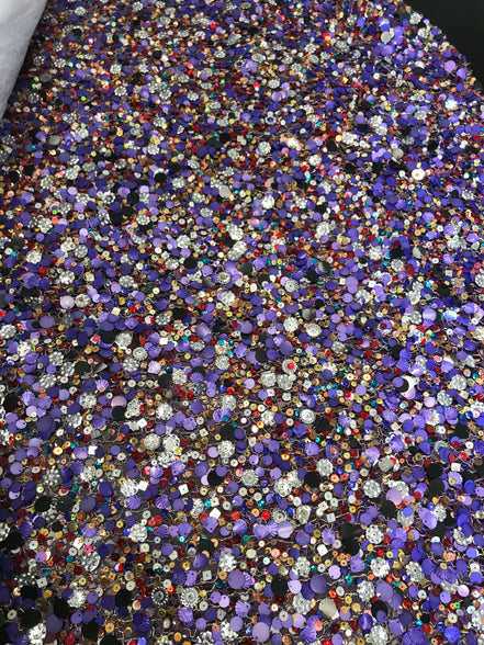 Multicolor Sequins- Purple- 39" (210)