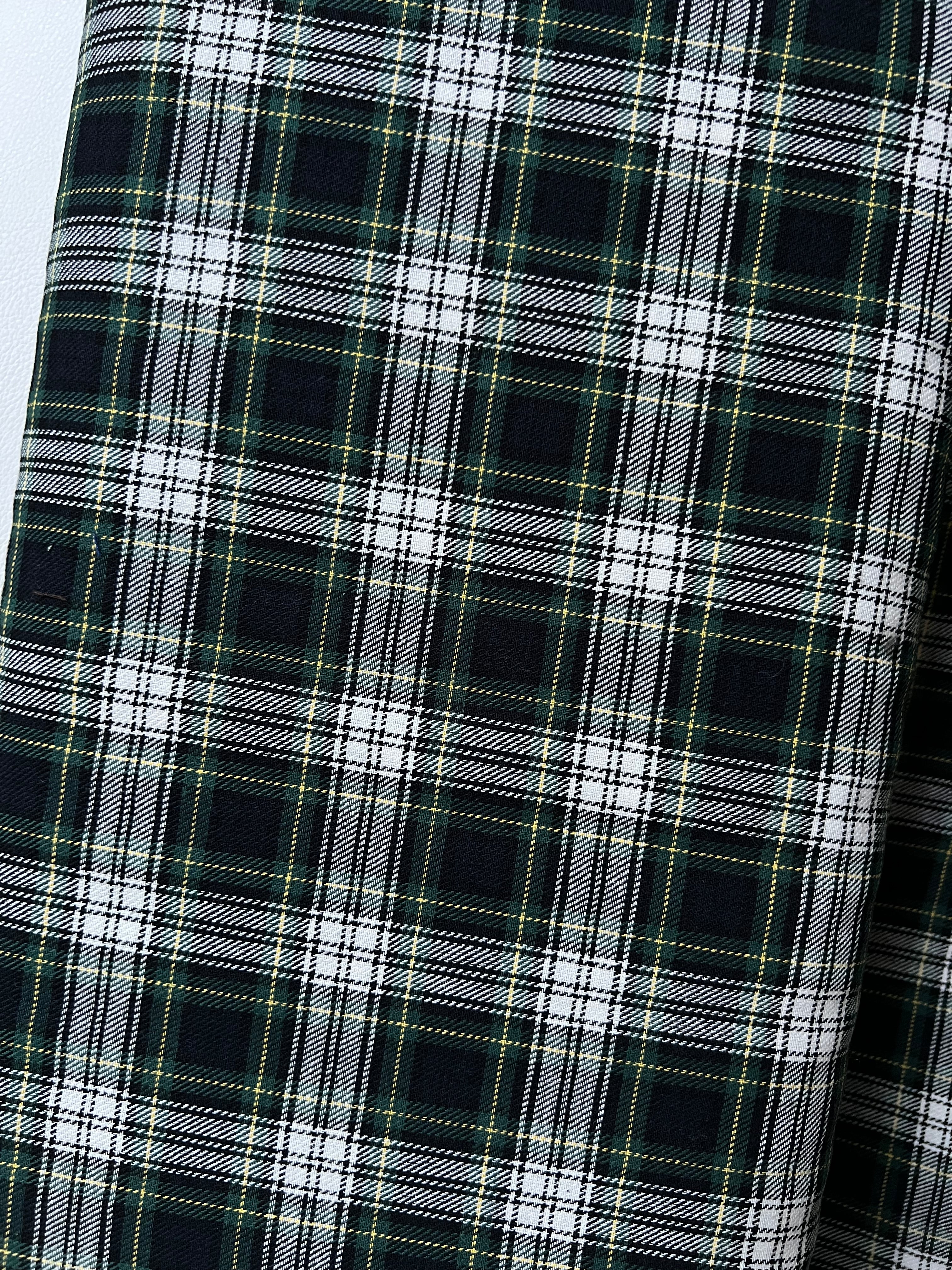 Sevenberry: Green, Very Dark Navy, Yellow, White Classic Plaid Twill- Lightweight Cotton- 57” Wide- SB-13110D17-29