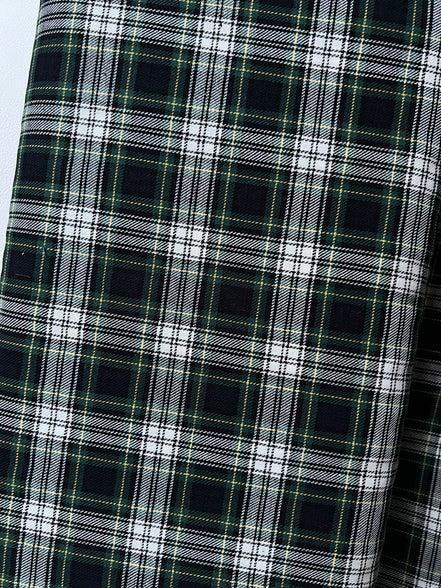 Sevenberry: Green, Very Dark Navy, Yellow, White Classic Plaid Twill- Lightweight Cotton- 57” Wide- SB-13110D17-29