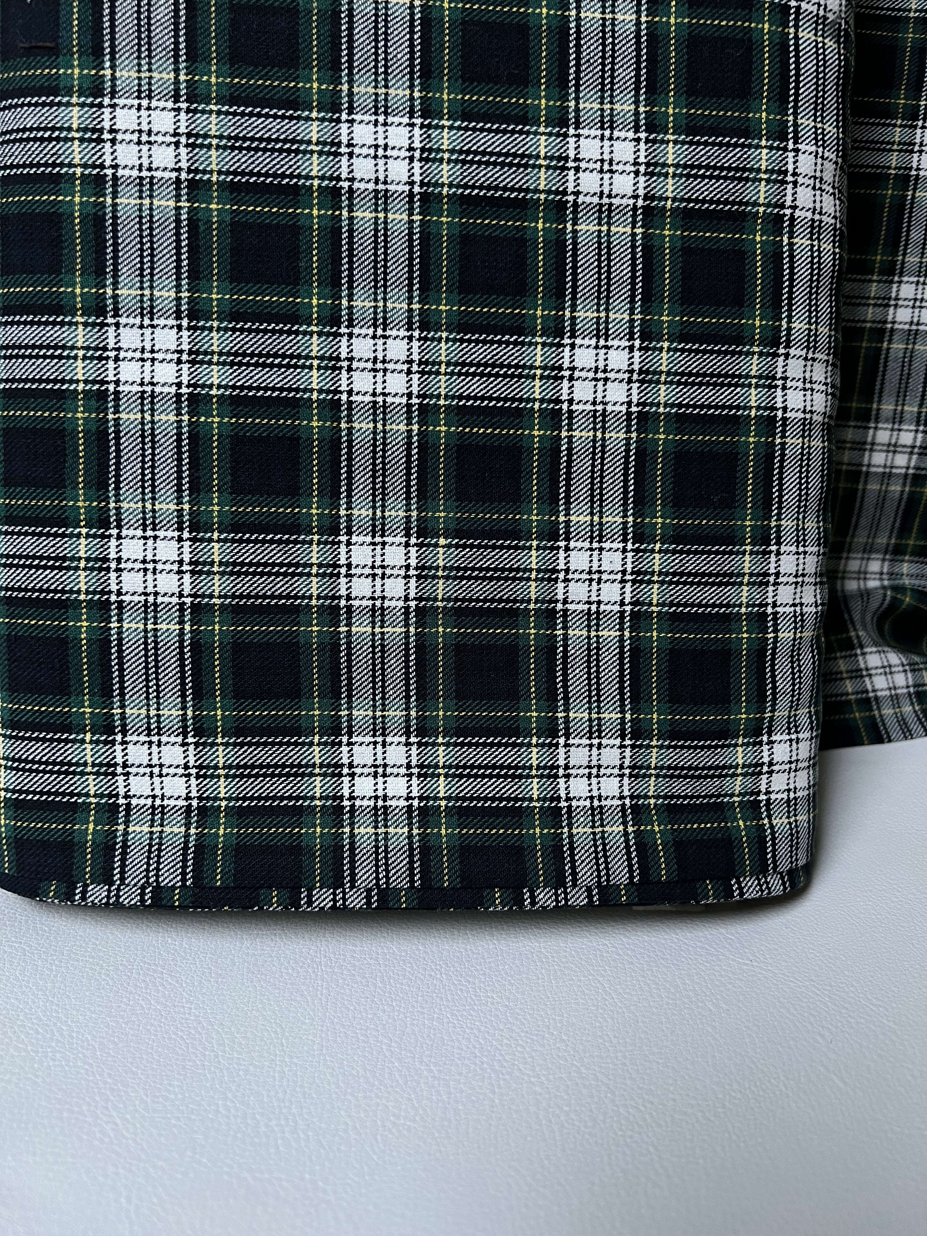 Sevenberry: Green, Very Dark Navy, Yellow, White Classic Plaid Twill- Lightweight Cotton- 57” Wide- SB-13110D17-29