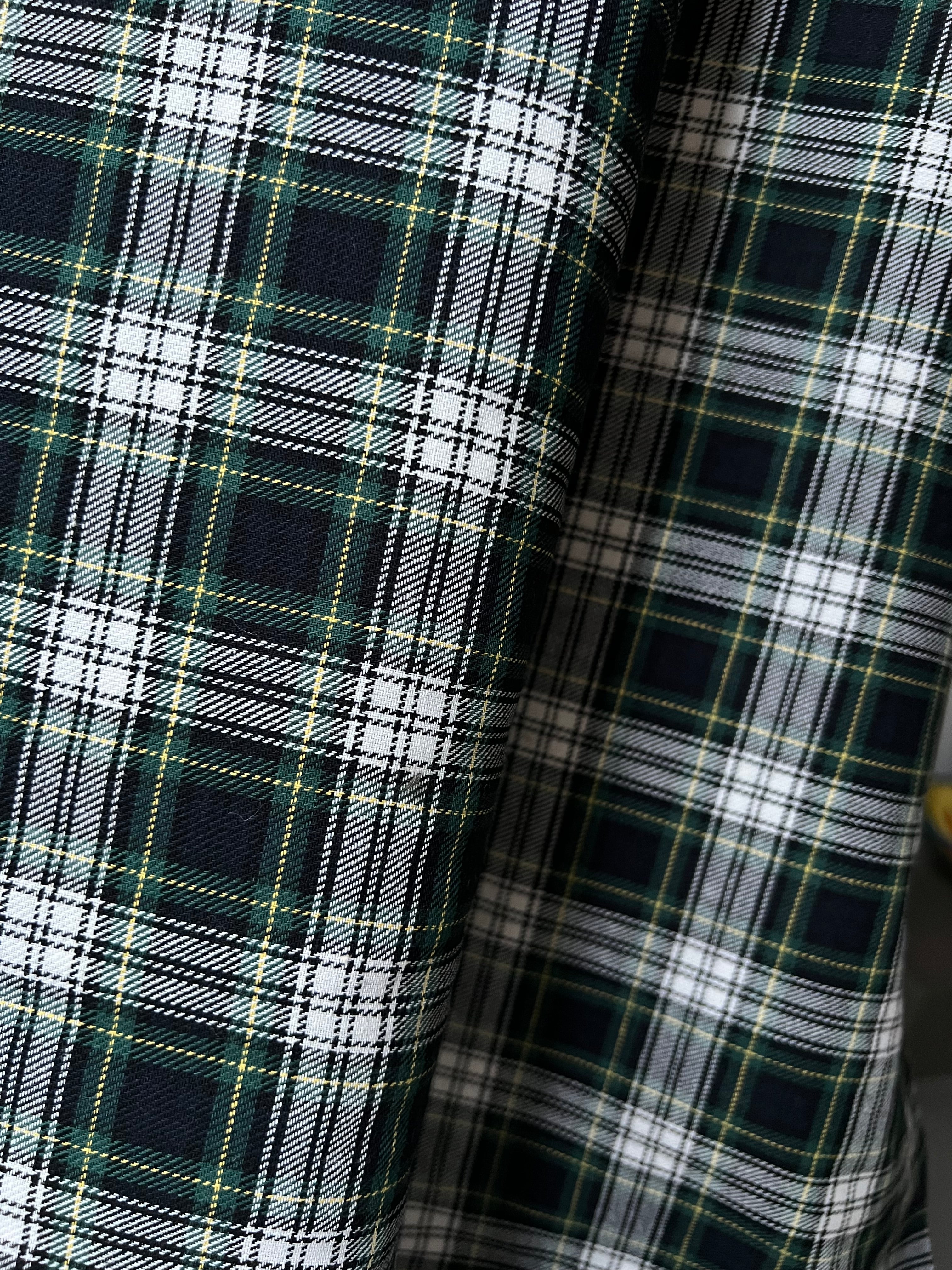Sevenberry: Green, Very Dark Navy, Yellow, White Classic Plaid Twill- Lightweight Cotton- 57” Wide- SB-13110D17-29