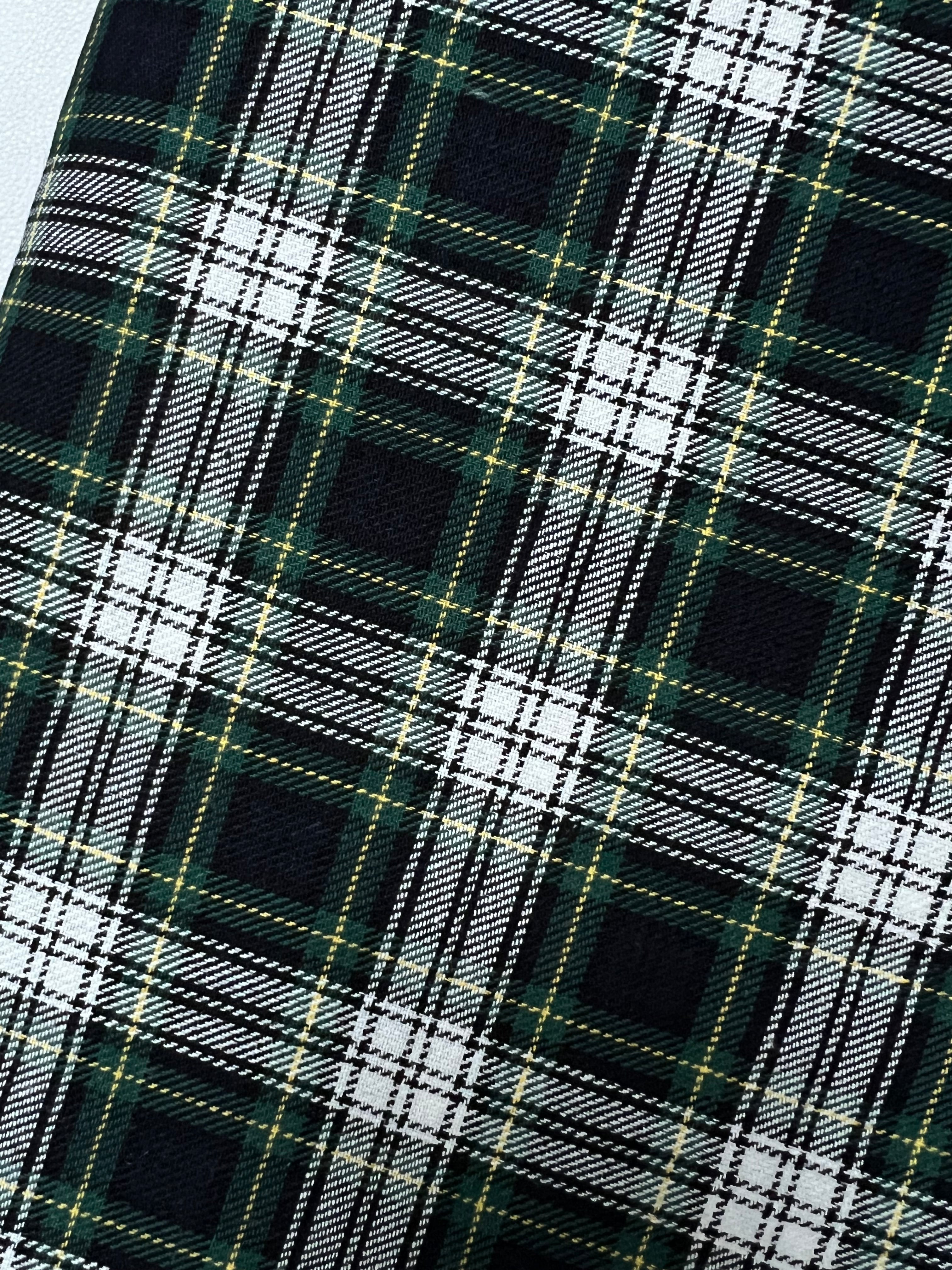 Sevenberry: Green, Very Dark Navy, Yellow, White Classic Plaid Twill- Lightweight Cotton- 57” Wide- SB-13110D17-29
