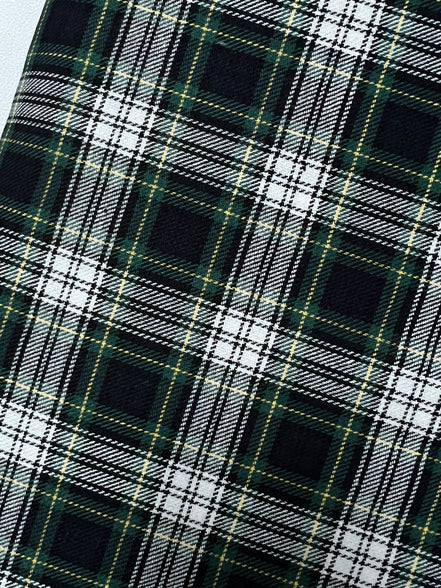 Sevenberry: Green, Very Dark Navy, Yellow, White Classic Plaid Twill- Lightweight Cotton- 57” Wide- SB-13110D17-29