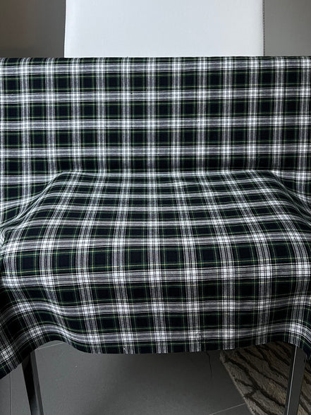 Sevenberry: Green, Very Dark Navy, Yellow, White Classic Plaid Twill- Lightweight Cotton- 57” Wide- SB-13110D17-29