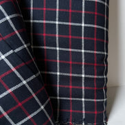 Sevenberry: Red, Very Dark Navy, White Classic Plaid Twill- Lightweight Cotton- 57” Wide- SB-13110D18-9