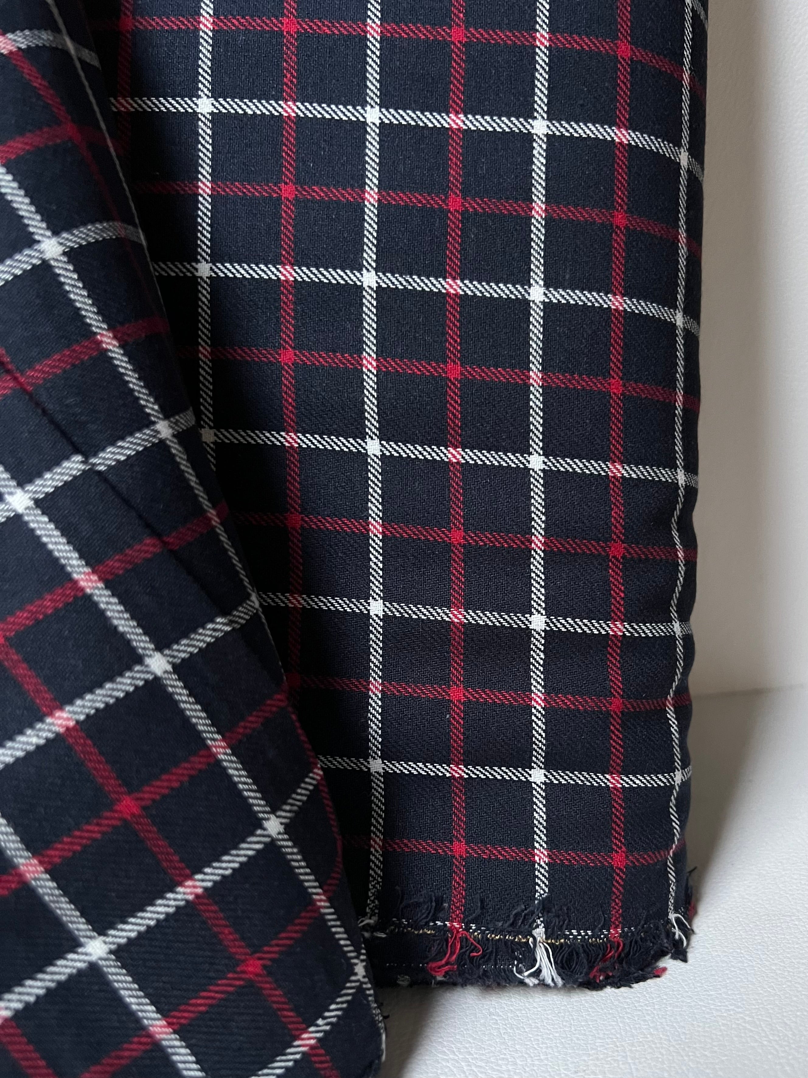 Sevenberry: Red, Very Dark Navy, White Classic Plaid Twill- Lightweight Cotton- 57” Wide- SB-13110D18-9