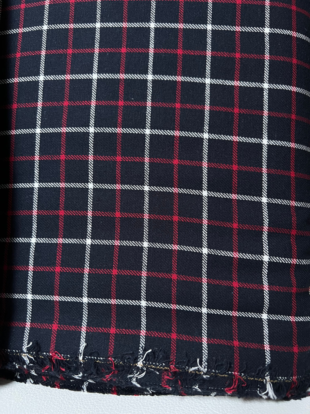 Sevenberry: Red, Very Dark Navy, White Classic Plaid Twill- Lightweight Cotton- 57” Wide- SB-13110D18-9
