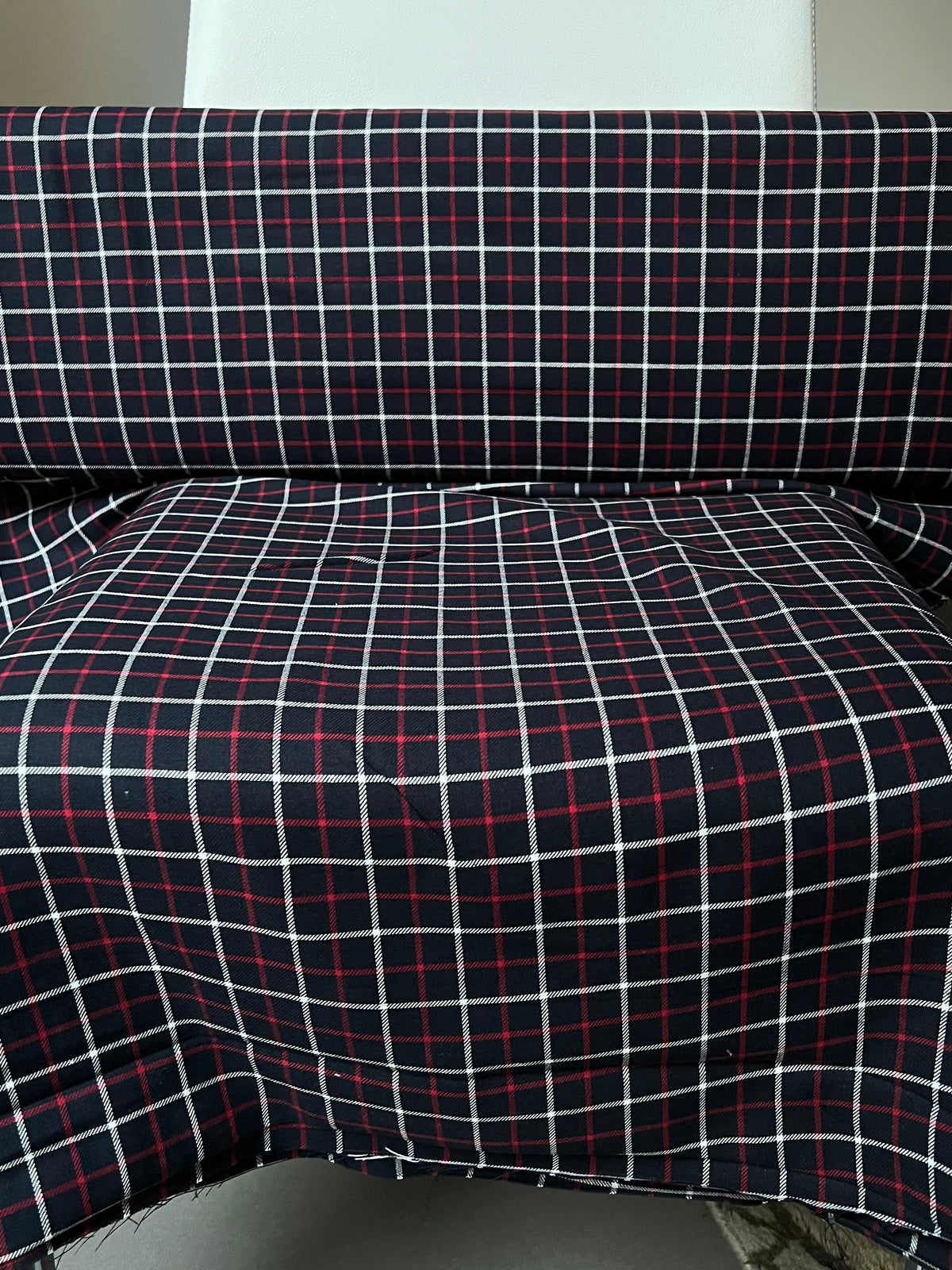Sevenberry: Red, Very Dark Navy, White Classic Plaid Twill- Lightweight Cotton- 57” Wide- SB-13110D18-9