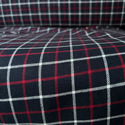 Sevenberry: Red, Very Dark Navy, White Classic Plaid Twill- Lightweight Cotton- 57” Wide- SB-13110D18-9