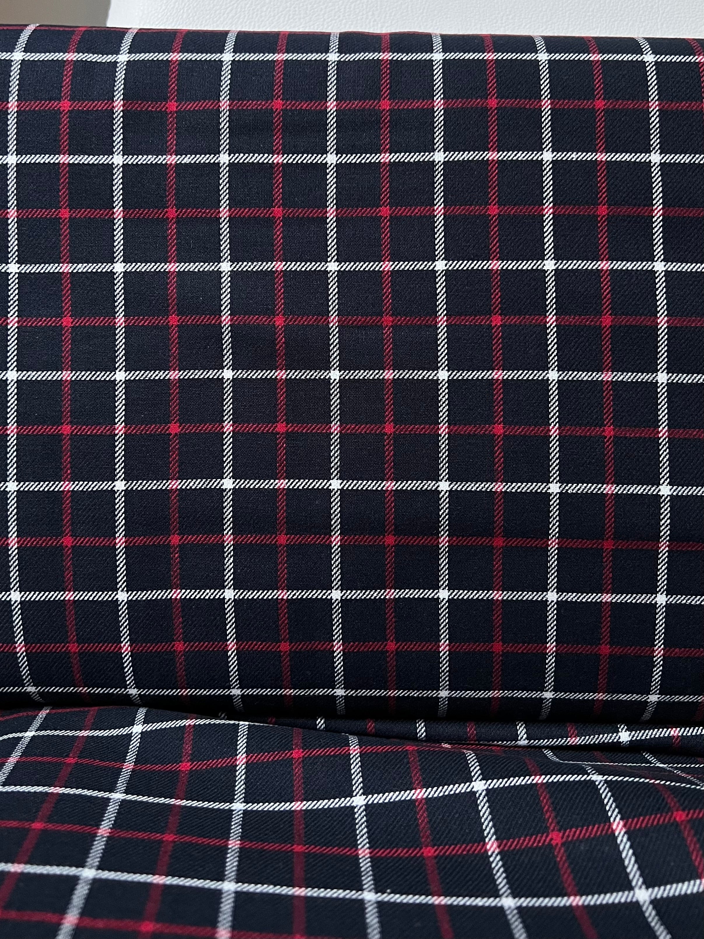 Sevenberry: Red, Very Dark Navy, White Classic Plaid Twill- Lightweight Cotton- 57” Wide- SB-13110D18-9