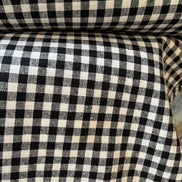 Essex Yarn Dyed Classic Wovens- Linen- Cotton Blend- Black- Gingham- 43” Wide