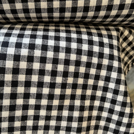 Essex Yarn Dyed Classic Wovens- Linen- Cotton Blend- Black- Gingham- 43” Wide