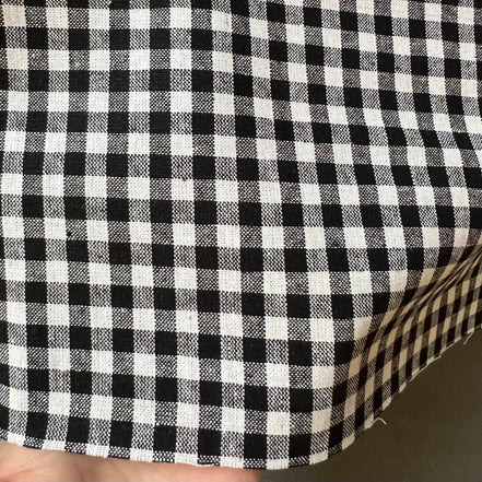 Essex Yarn Dyed Classic Wovens- Linen- Cotton Blend- Black- Gingham- 43” Wide