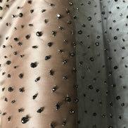 Cocoa/ Cafe au lait/ Light Brown Beaded Tulle- 39