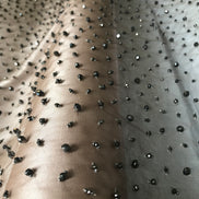 Cocoa/ Cafe au lait/ Light Brown Beaded Tulle- 39