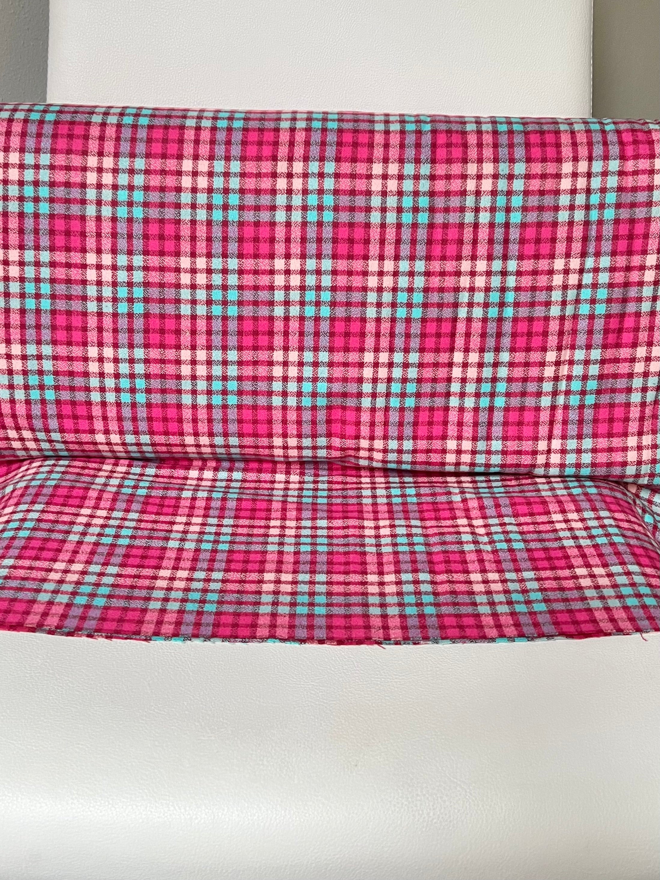 Mammoth Junior Flannel- “AZALEA”- Hot Pink, Light Purple, Aqua- Cotton- 44” Wide