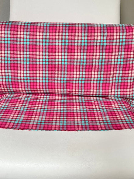 Mammoth Junior Flannel- “AZALEA”- Hot Pink, Light Purple, Aqua- Cotton- 44” Wide