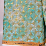 Aqua from Golden Vibes- 100% Cotton- 44” Wide- Gold Metallic