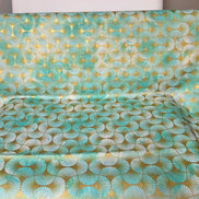Aqua from Golden Vibes- 100% Cotton- 44” Wide- Gold Metallic
