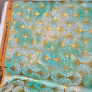 Aqua from Golden Vibes- 100% Cotton- 44” Wide- Gold Metallic