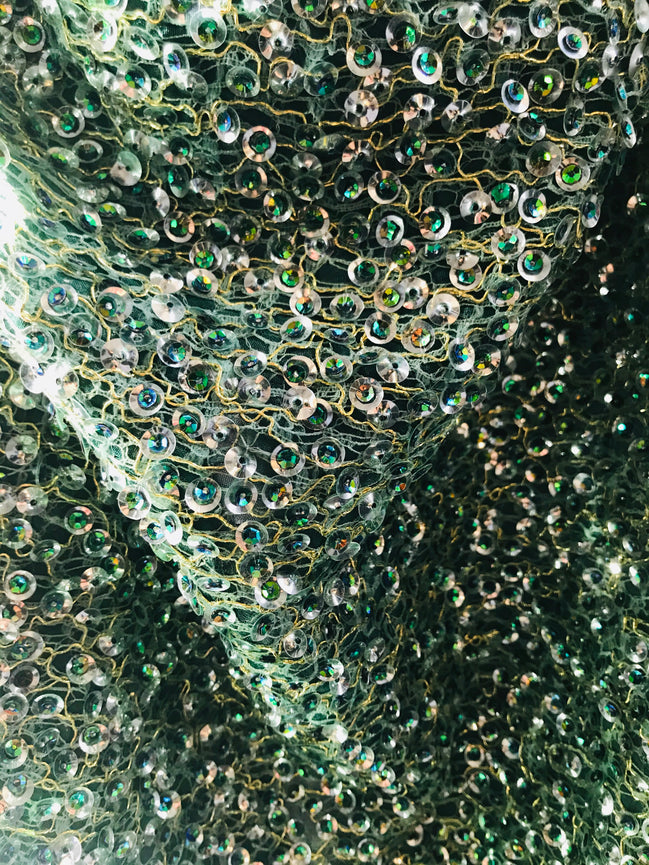 Green and Silver Sequins- 39" (212)