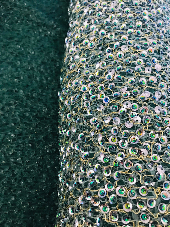 Green and Silver Sequins- 39" (212)