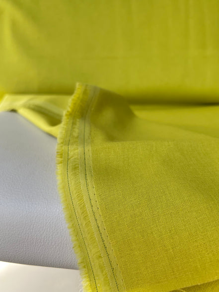 Chartreuse Green "Pear" Brussels Washer Linen- Rayon Blend Fabric- 52" Wide