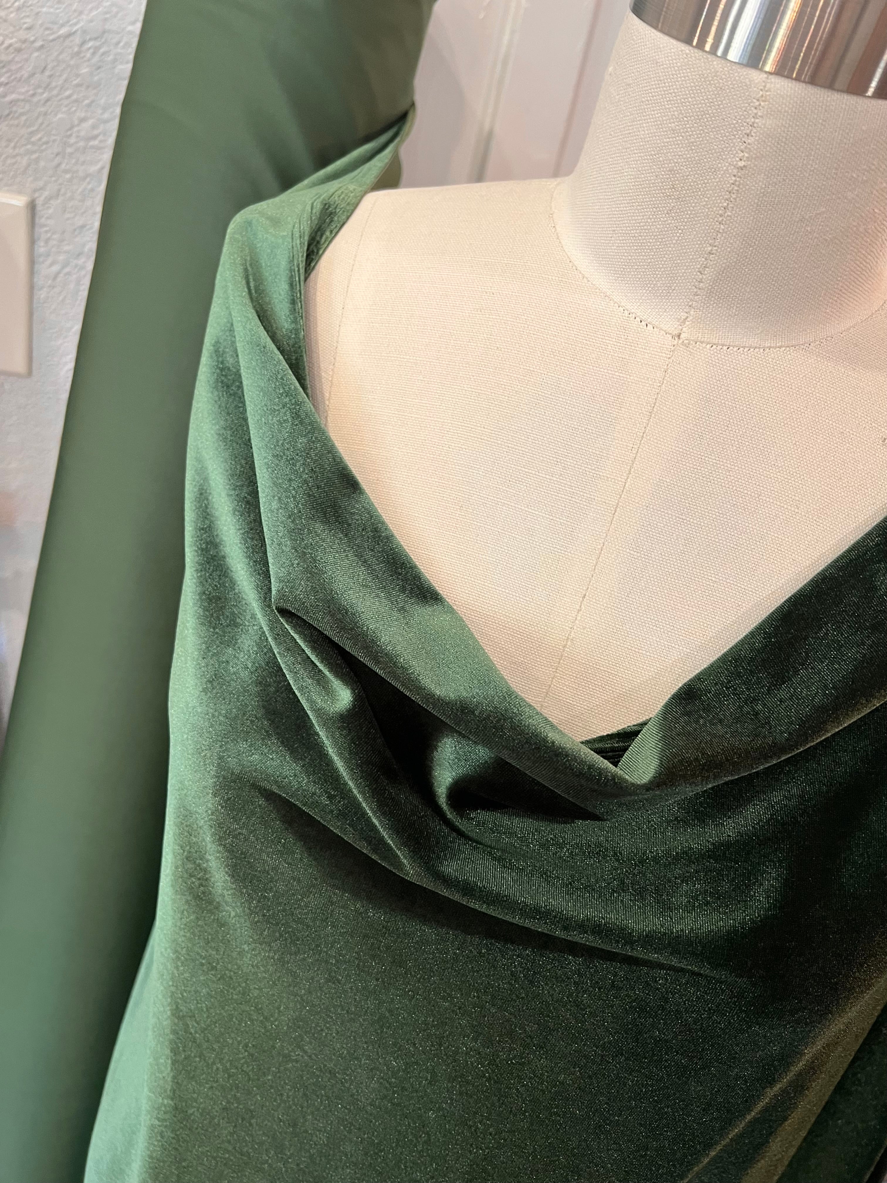 Hunter Green Spandex Velvet- 60” Wide