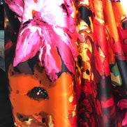 343 Red Floral Fusion Silk Charmeuse- 45