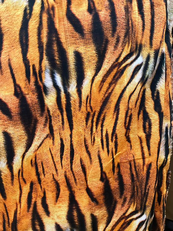 Tiger Print- “Animal Kingdom Wide Sateen”- Cotton Fabric- 108” Wide