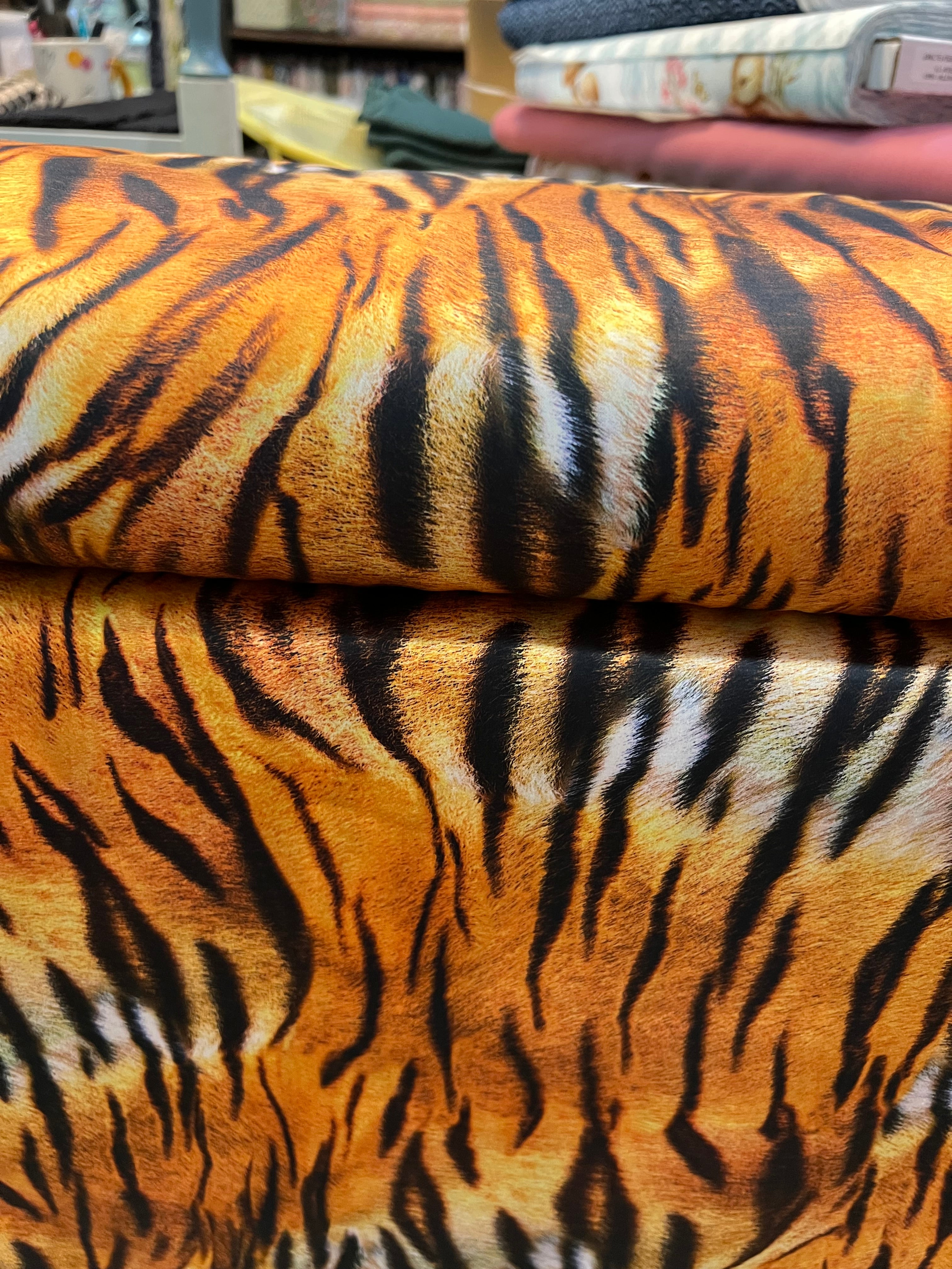 Tiger Print- “Animal Kingdom Wide Sateen”- Cotton Fabric- 108” Wide