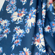 Optic Floral (B)- Blue- Liberty Tana Lawn