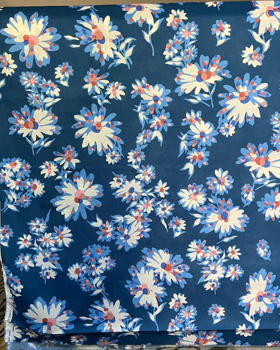 Optic Floral (B)- Blue- Liberty Tana Lawn