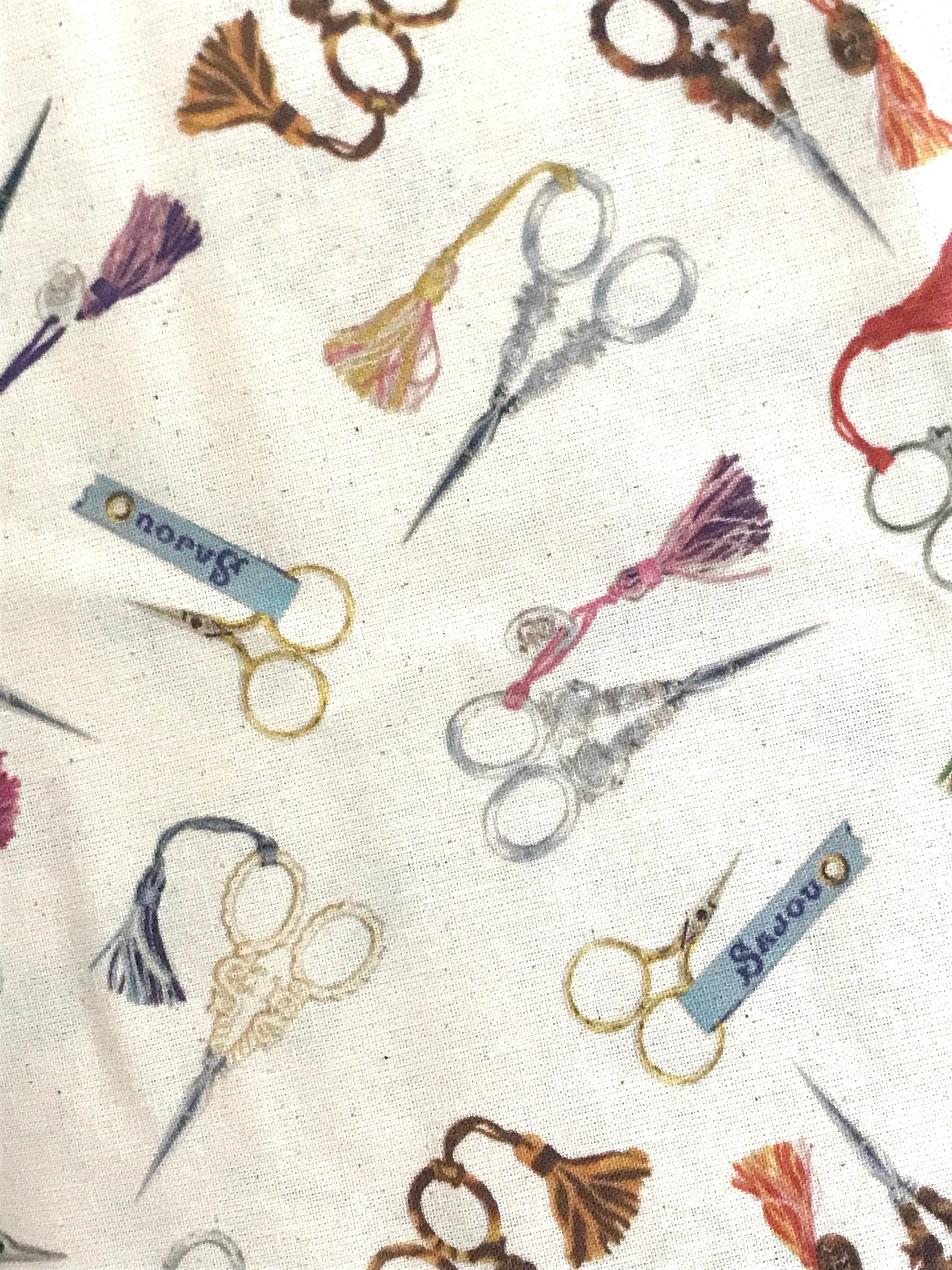 Half Yard- Sajou Embroidery Scissors Cotton Fabric- 59