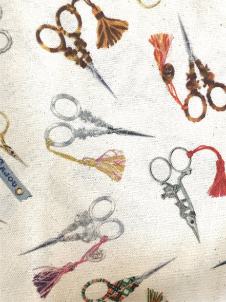 Half Yard- Sajou Embroidery Scissors Cotton Fabric- 59" Wide