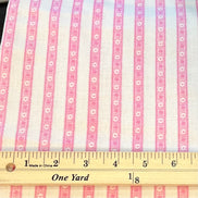 Half Yard- Sajou Pink and White Stripes- Cotton Fabric- 59