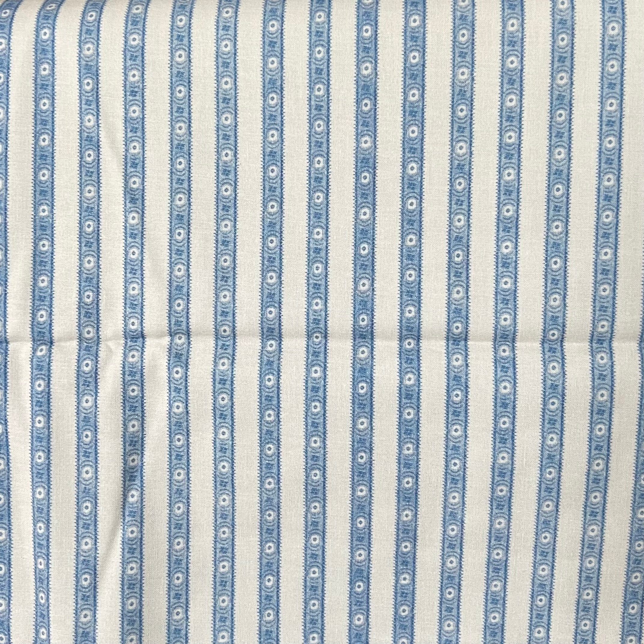 Half Yard- Sajou Blue and White Stripes- Cotton Fabric- 59