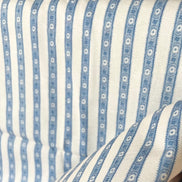 Half Yard- Sajou Blue and White Stripes- Cotton Fabric- 59