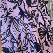 Atelier Jupe- Charcoal Flowers on Lilac Viscose Fabric- 57” Wide
